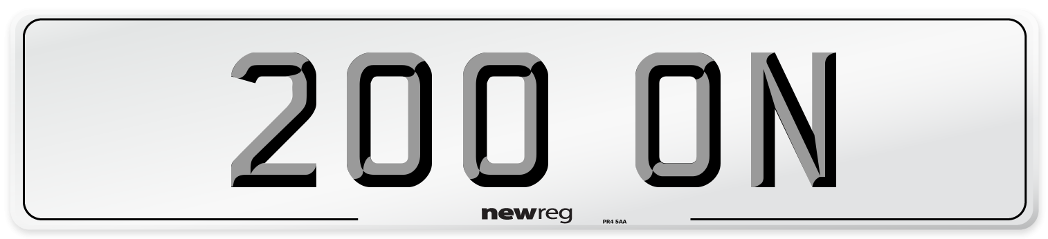 200 ON Number Plate from New Reg